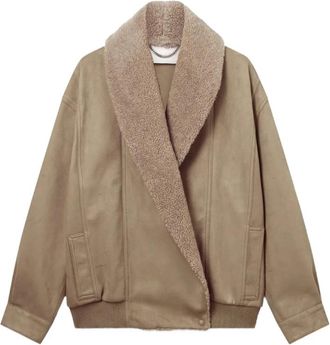 Stella McCartney Outerwear Stella Mccartney - Dames - Bomber jackets - Beige - XS - Su&egrave;de - Jassen