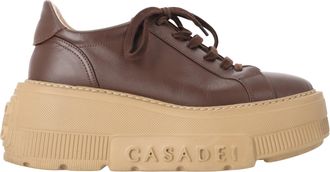 Casadei Nexus platform sneakers in brown leather