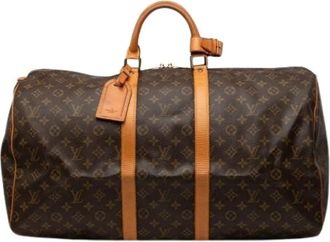 Louis Vuitton Pre-owned Keepall 55 Boston Bag - Dames - Vintage Weekendtas - Bruin - ONE Size - Leer - Vintage