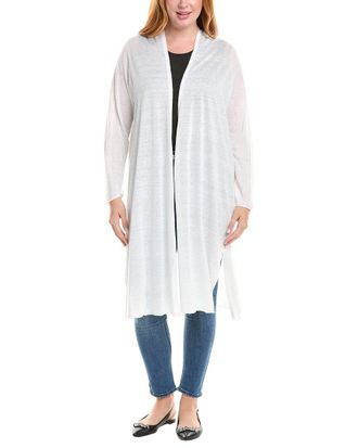 Eileen Fisher Eileen Fisher Plus Linen-Blend Long Cardigan