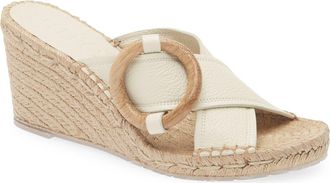 Pedro Garcia Orys Wedge Sandal in Ivory Petitgrain-Oak at Nordstrom, Size 10.5Us