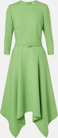 Oscar De La Renta Asymmetric wool-blend midi dress