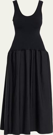 FFORME Marina Sleeveless Cotton-Silk Flared Midi Dress