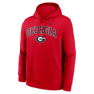 Nike Georgia Arch Nike Mens College Pullover Hoodie in Red | NKDK65NNGB-Y48