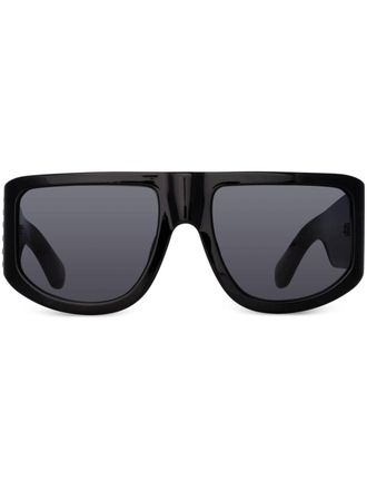 Linda Farrow Nu&eacute; oversize-frame sunglasses - women - Cellulose Acetate - One Size - Black