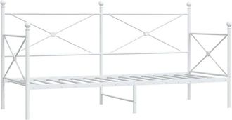 vidaXL Day Bed without Mattress White 75x190 cm Steel Vidaxl