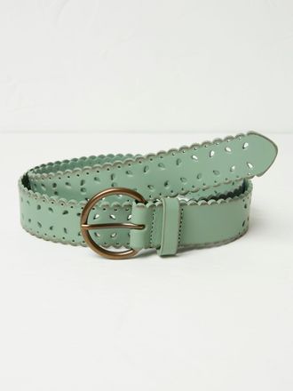 Fat Face FatFace Green Haze Scalloped Jean Leather Belt