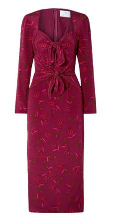 Rebecca de Ravenel Red Long Sleeve Zaza Dress Size M