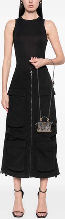 Fendi Womens Peekaboo Top Handle Bag - Grey Textile - One Size