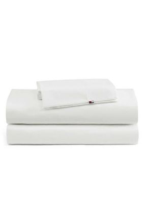 Tommy Hilfiger Performance Cooling Cotton Sheet Set in Bright White at Nordstrom, Size Twin X-Long