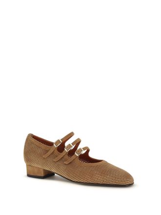 Carel Womens Ballerinas Ariana Tan Suede Calf Leather Pumps High Heel Shoes