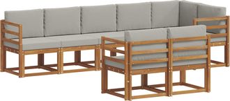vidaXL Conjunto De Sof&aacute;s De Exterior 8 Uds. Gris Natural Y Claro Vidaxl