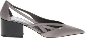 Prada Grey Logo Pumps