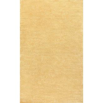 Jonathan Y Designs Haze Solid Low-Pile Area Rug in Mustard at Nordstrom, Size 5Ft 0In X 5Ft 0In