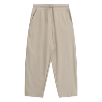 Please Cropped Trousers, female, Beige, Size: XS Wide Striped Drawstring Trousers