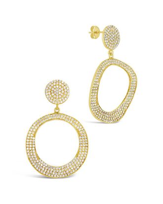 Sterling Forever 14K Plated CZ Juniper Statement Drop Earrings