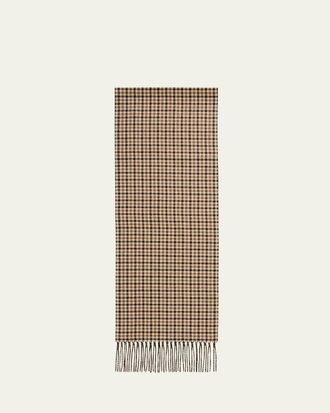 PIACENZA 1733 Mens Silk Cashmere Check Windowpane Scarf