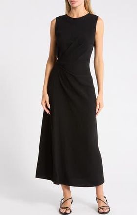 West K Side Ruched Sleeveless Dress in Black at Nordstrom Rack, Size X-Small