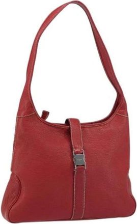 Ferragamo Pre-owned Shoulder Bags, female, Red, Size: ONE SIZE Pre-owned Leather Shoulder Bag