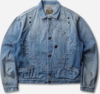 KAPITAL Men s 12oz Denim Santo Domingo Thunderbird Jacket (Processed) Washed Indigo