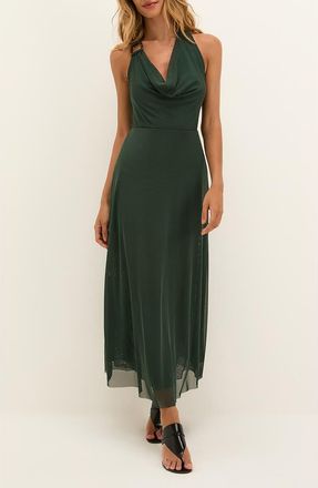 Vix Caylle Halter Mesh Cover-Up Dress in Green at Nordstrom, Size X-Large