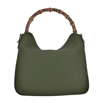 Gucci Diana Media Schoudertas - Dames - Tassen - Groen - Maat: ONE Size Katoen