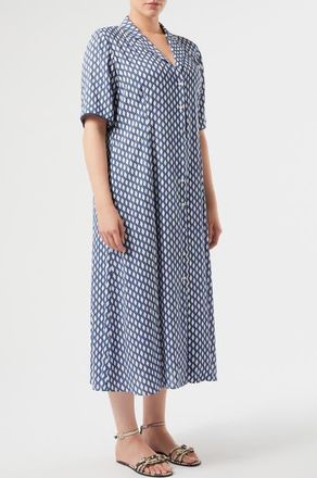 Marina Rinaldi Ranch Geo Print Shirtdress in White at Nordstrom, Size 14W