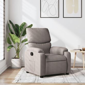 vidaXL Sill&oacute;n Reclinable De Tela Gris Taupe Vidaxl