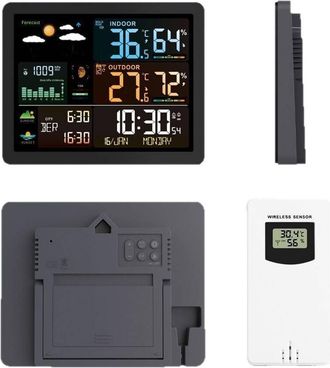 OEM Estaci&oacute;n Meteorol&oacute;gica Inal&aacute;mbrica Interior Exterior - Pantalla Lcd Color De 7,5 Pulgadas - Reloj At&oacute;mico - Presi&oacute;n Barom&eacute;trica - Temperatura E Higr&oacute;m