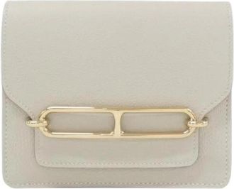 Herm&egrave;s Pre-owned Roulis Slim Evercolor Long Wallet - Dames - Vintage Accessoires - Grijs - ONE Size - Leer - Vintage