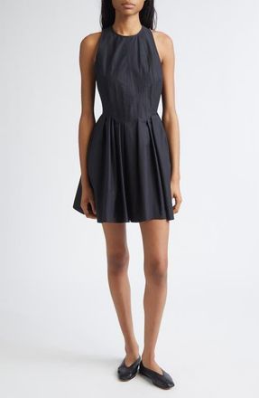 Sportmax Ara Pleated Cotton Poplin Minidress in Black at Nordstrom, Size 10