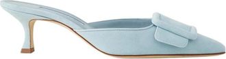 Manolo Blahnik Heeled Mules, female, Blue, Size: 7 1/2 US Maysale 50 Mule