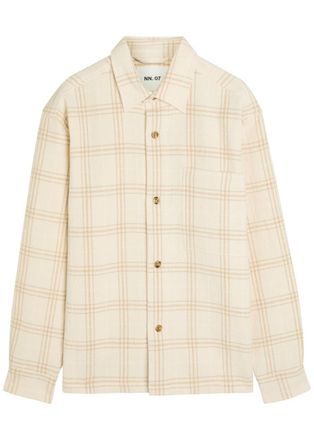 Nn.07 Adwin Checked Cotton-blend Overshirt - White - Xxl