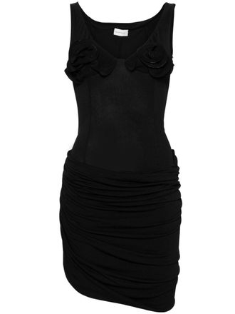 Magda Butrym floral-appliqu&eacute; mini dress - Black