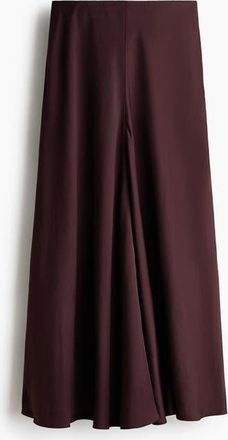 H&M Satin Maxi Skirt in Dark Brown at Nordstrom, Size Xx-Small