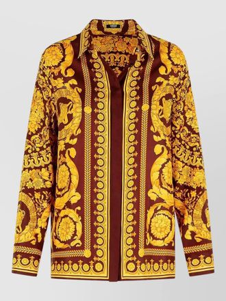 Versace silk baroque-print relaxed-fit shirt