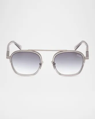 Ermenegildo Zegna Men & apos;s Orizzonte I Geometric Acetate and Metal Sunglasses