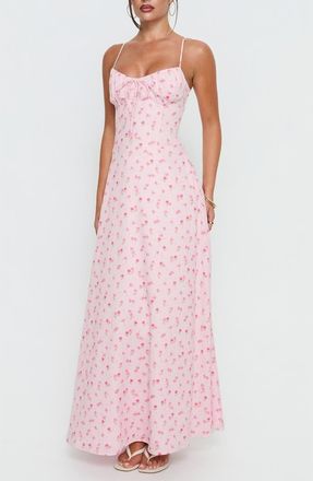 Princess Polly Members Only Floral Maxi Dress in Soft Pink Floral at Nordstrom, Size 10