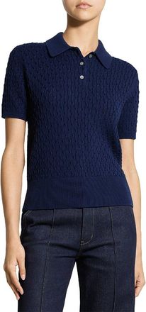 Theory Textured Cable Polo Sweater