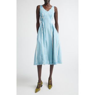 Marni Screenprinted Denim Midi Dress in Prb31Sky at Nordstrom, Size 10 Us