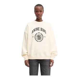 Anine Bing Miles Sweatshirt - Dames - Sweatshirts - Beige - S - Katoen - Hoodies & sweatvesten