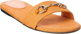 Gucci Horsebit Canvas Sandal