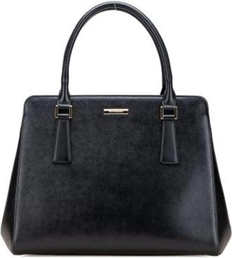 Burberry Pre-owned Handbags, female, Black, Size: ONE SIZE Pre-owned Leather totes