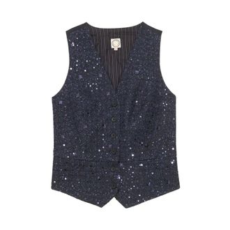 Ines De La Fressange Jassen, Dames, Blauw, 2Xs, Katoen, Sanite Gilet