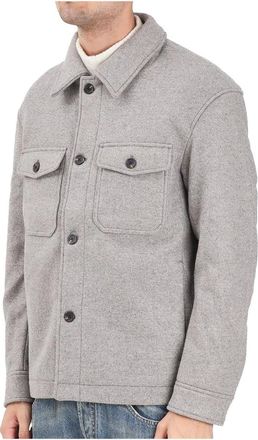 Selected Giaccone in panno - Heren - Zomerjassen - Grijs - 2XL - Wol - Jassen