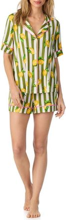 Room Service PJs Print Short Pajamas in Green Stripe at Nordstrom, Size X-Small