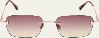 Tom Ford Jake 54mm Rectangular Sunglasses