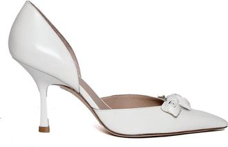 Stuart Weitzman Pumps met spitse neus en kittenhak - Dames - Pumps - Wit - 36 1/2 EU - Leer - Schoenen