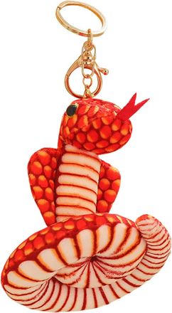 Generic Stuffed Snake Keychain - Small Snake Toy Pendant - Animal Plush Keychain Pendant for Bag, Soft Charm for Car, Key
