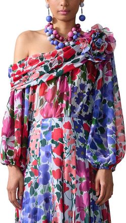 Carolina Herrera One Shoulder Draped Top